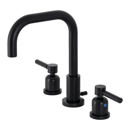 KINGSTON BRASS FSC8930DL Concord Widespread Bathroom Faucet W/Brass Pop-Up, Matte Blk FSC8930DL